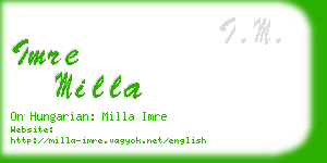 imre milla business card